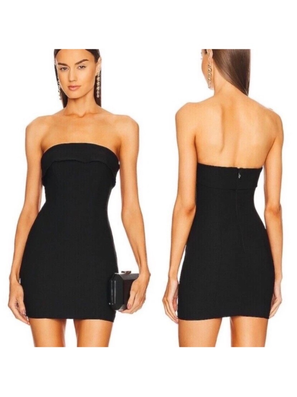 NWT Michael Costello x REVOLVE Sadie Mini Dress in Black Sz S